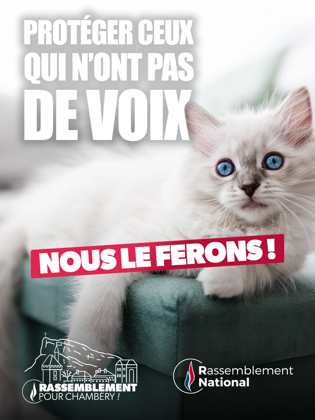 Protéger ceux qui n'ont pas de voix, nous le ferons !